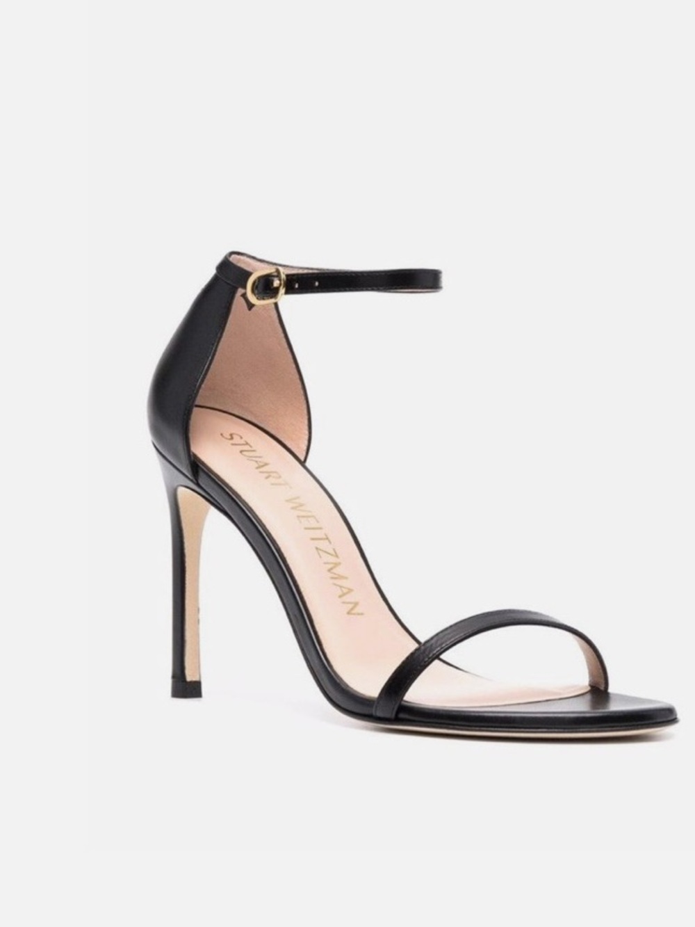 Stuart Weitzman Nudistsong Black Smooth Calf Heels Sz 5.5 B
